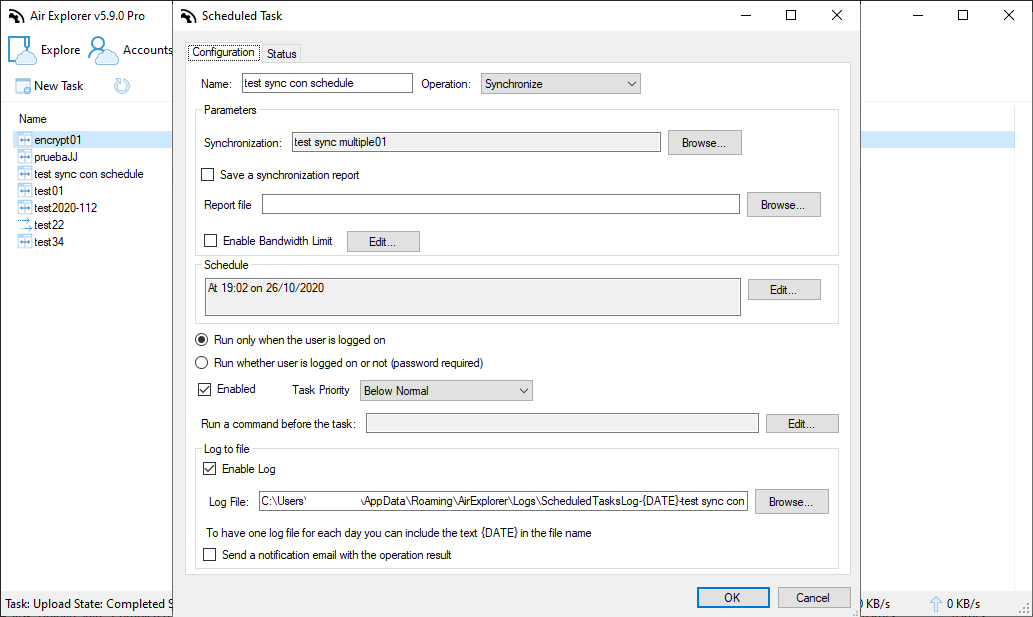 Air Explorer 計劃任務配置