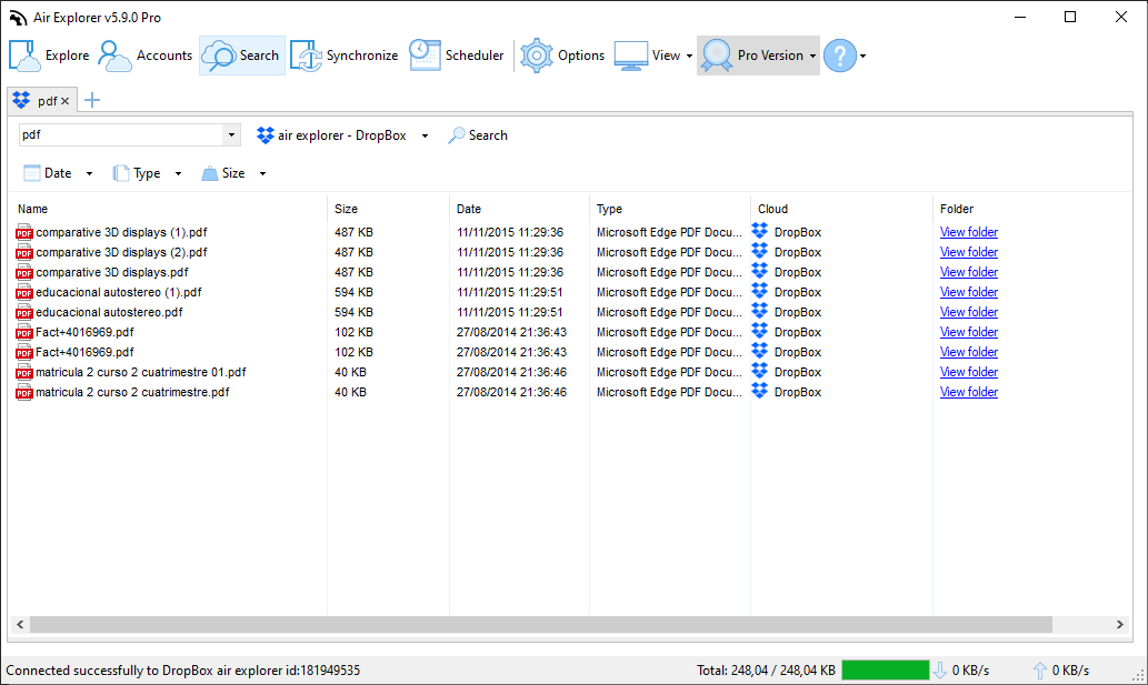 Air Explorer 搜索 PDF 結果