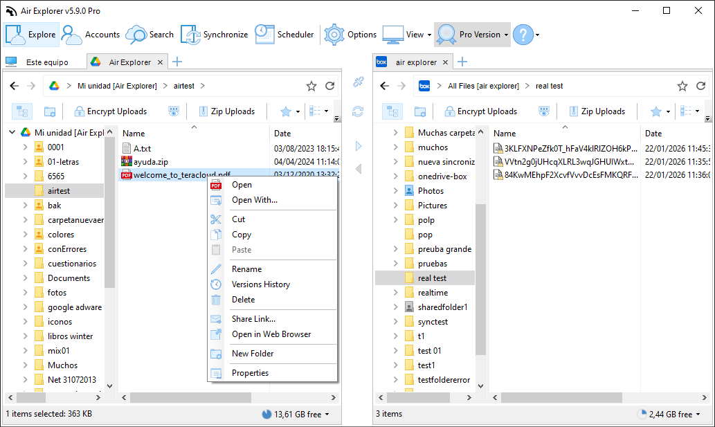 Air Explorer 分享連結右鍵菜單