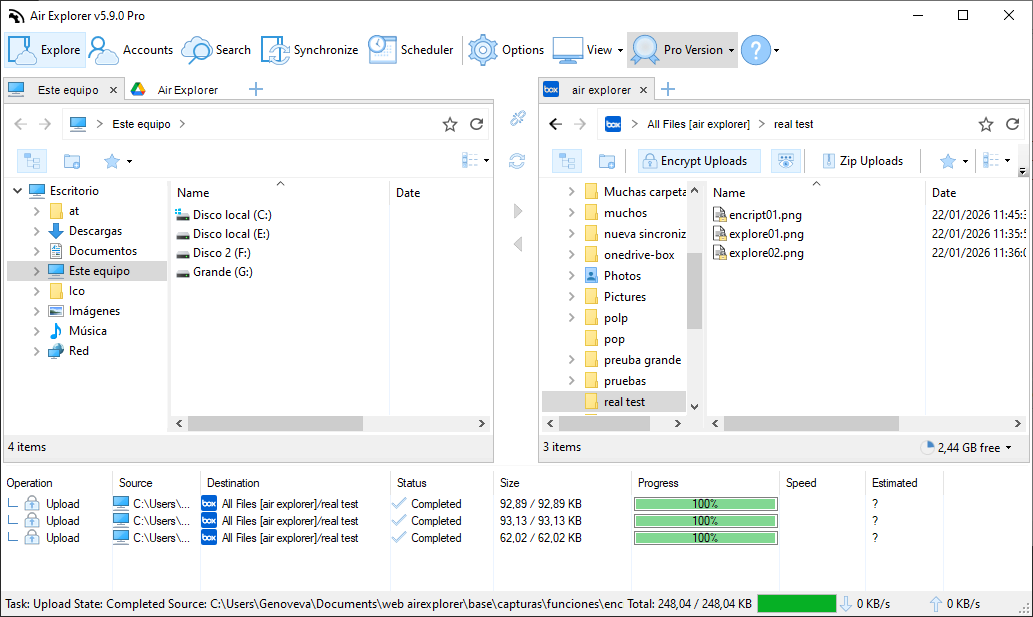 Air Explorer 加密文件管理